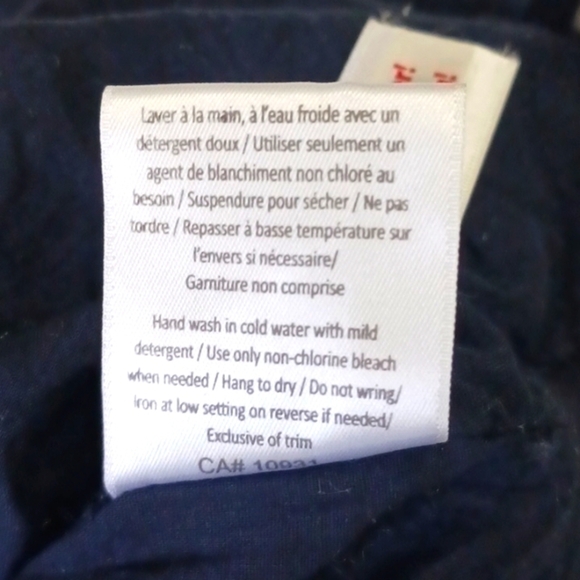 Laura Petites Navy Blue Cotton Embroidered Skirt, Size 14 - Picture 8 of 8